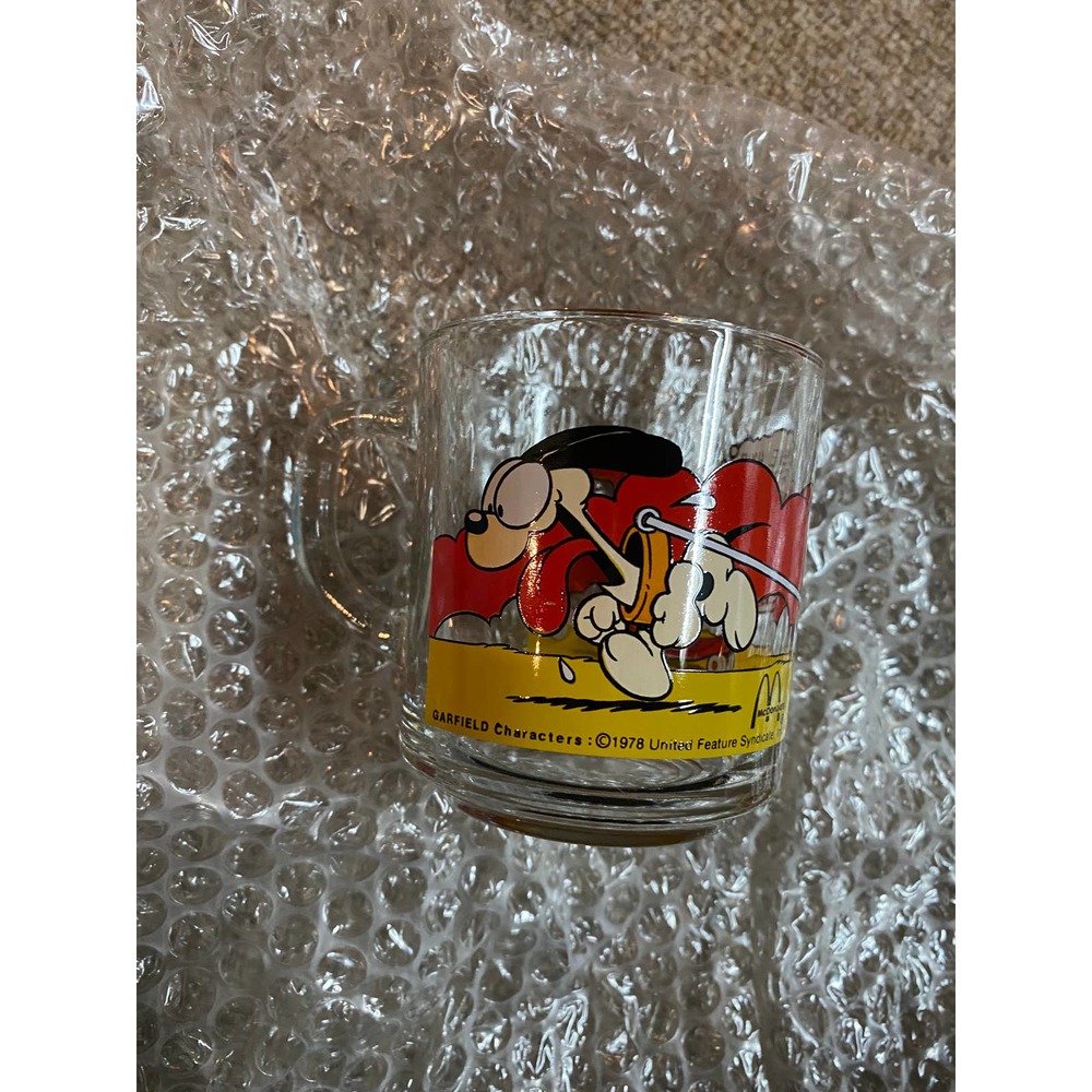 Rare VINTAGE 1978 McDonald's Garfield & Odie Collectors Glass Mug Jim Davis - Picture 2 of 3